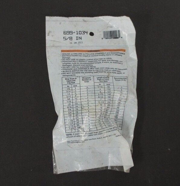 NEW CAMPBELL 699-1034 WIRE ROPE CLIP 5/8" 6991034