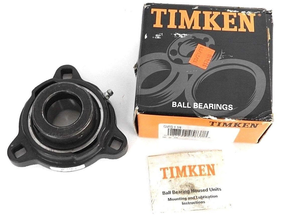 NIB TIMKEN GVFD 1 1/4 HOUSED UNIT FLANGED BEARING GVFD114