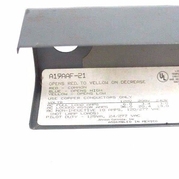 NIB JOHNSON CONTROLS A19AAF-21C TEMPERATURE CONTROL 40-90 DEG F, A19AAF21C