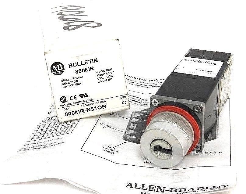 NIB ALLEN BRADLEY 800MR-N31QB SER. A SELECTOR SWITCH 800MRN31Q SER. A