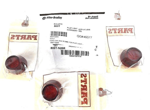 LOT OF 4 NEW ALLEN BRADLEY 800T-N26R SER. C RED PILOT LIGHT LENSES 800TN26R