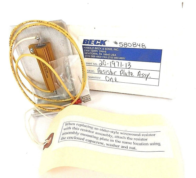 NIB BECK 20-1971-13 RESISTOR PLATE ASSEMBLY 580848