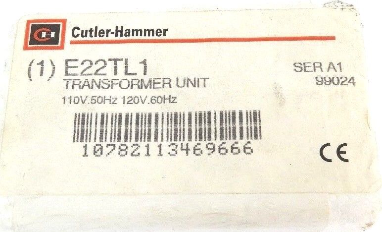 NIB CUTLER-HAMMER E22TL1 TRANSFORMER UNIT SER. A1, 110V 50HZ, 120V 60HZ