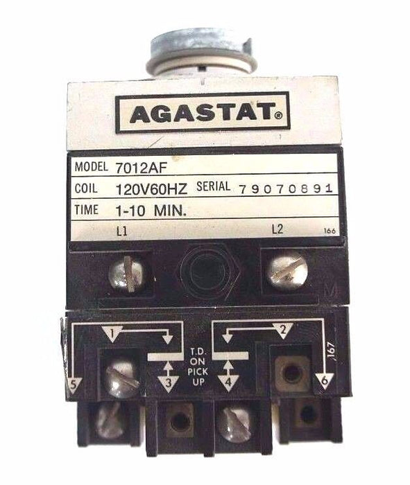 AGASTAT 7012AF TIMING RELAY 1-10 MIN. 120V 60HZ COIL 7012-AF