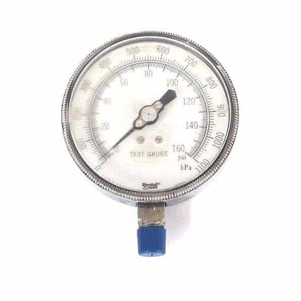 LOT OF 2 MARSHALL TOWN 91704 TEST GAUGES 0-160 PSI, 0-1100 KPA, 1/4" NPT, 9I704