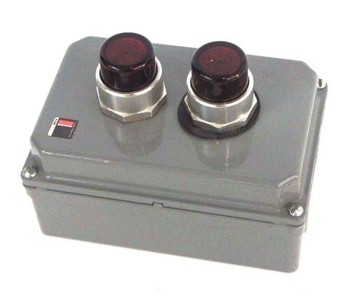 CUTLER HAMMER 10250T ENCLOSURE W/ (2) ALLEN BRADLEY 800T-PT16 SER N PUSH BUTTONS