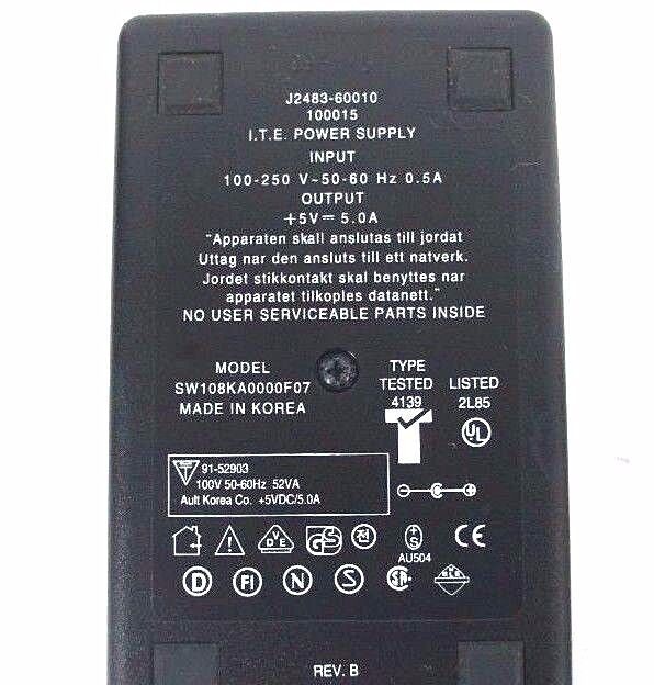 NEW AULT SW108KA0000F07 I.T.E. POWER SUPPLY 100-250V, 50/60HZ, 0.5A, J2483-60010