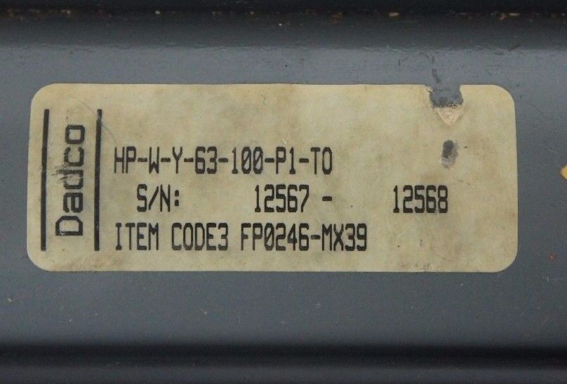 NEW DADCO HP-W-Y-63-100-P1-T0 PNEUMATIC CYLINDER FP0246-MX39 HPWY63100P1T0