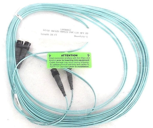 NEW LOTDAMST ST/ST 50/125 DUPLEX PVC LZR OPT AQ FIBER OPTIC CABLE LENGTH: 28F