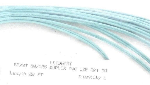 NEW LOTDAMST ST/ST 50/125 DUPLEX PVC LZR OPT AQ FIBER OPTIC CABLE LENGTH: 28F