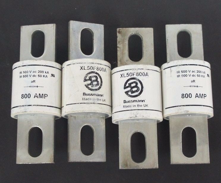 LOT OF 4 BUSSMANN XL50F800A FUSES 800A, 500V