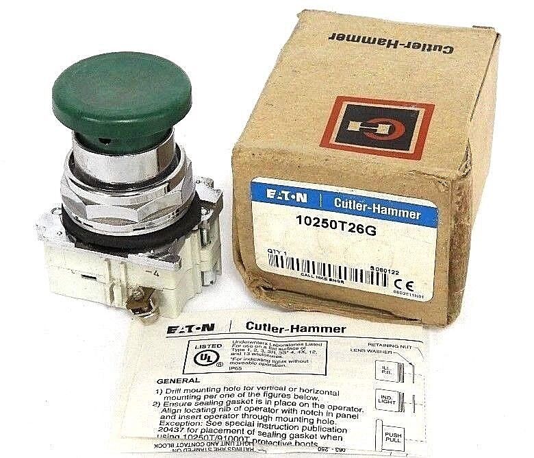 NIB EATON CUTLER-HAMMER 10250T26G GREEN OT PUSHBUTTON