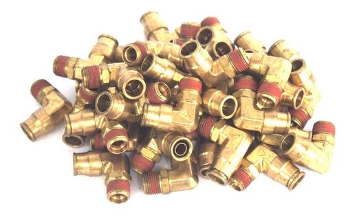 LOT OF 38 NEW BRASS QUICK CONNECT MALE ELBOW FITTINGS 1/2" NPT X 1/2" OD