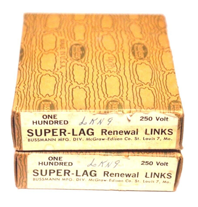 LOT OF 120 NIB BUSSMAN LKN-9 SUPER-LAG RENEWAL LINKS LKN9, 250V