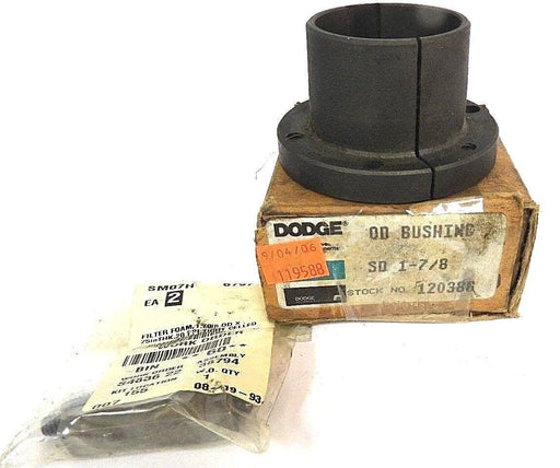 NIB DODGE SD-1-7/8 QD BUSHING 120386 W/ BOLTS & KEY, SD178
