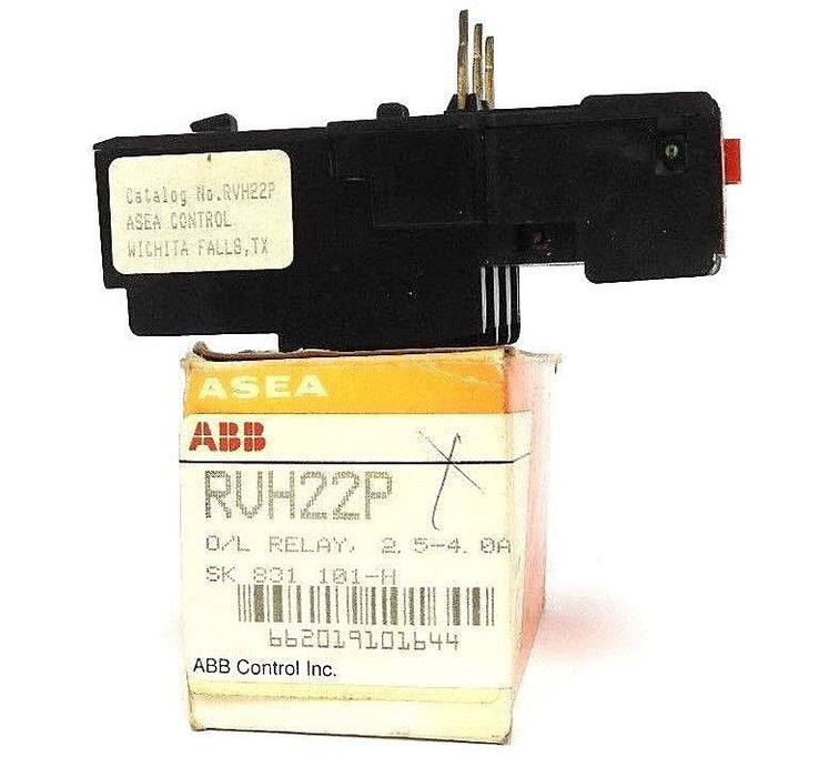NIB ASEA ABB RVH22P OVERLOAD RELAY, 2.5-4.0A