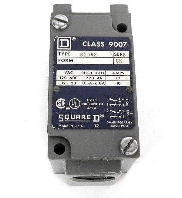 SQUARE D 9007-B65A2 LIMIT SWITCH 9007B65A2, SER. B, FORM: CK