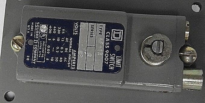 NEW SQUARE D 9007-AF-12 LIMIT SWITCH 9007AF12, SER. D