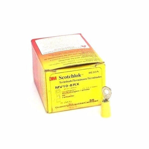 BOX OF 63 NEW 3M SCOTCHLOK MV10-8RX RING TERMINALS VINYL INSULATED