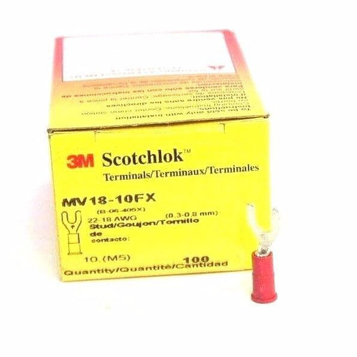 LOT OF 200 NEW 3M SCOTCHLOK MV18-10FX FORK TERMINAL VINYL INSULATED