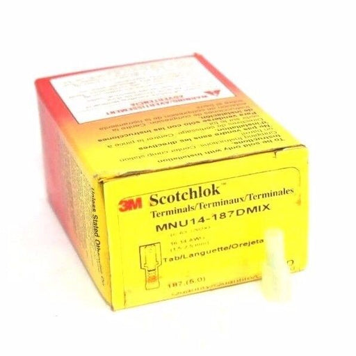 BOX OF 100 NEW 3M SCOTCHLOK MNU14-187DMIX MALE DISCONNECT NYLON INSULATED