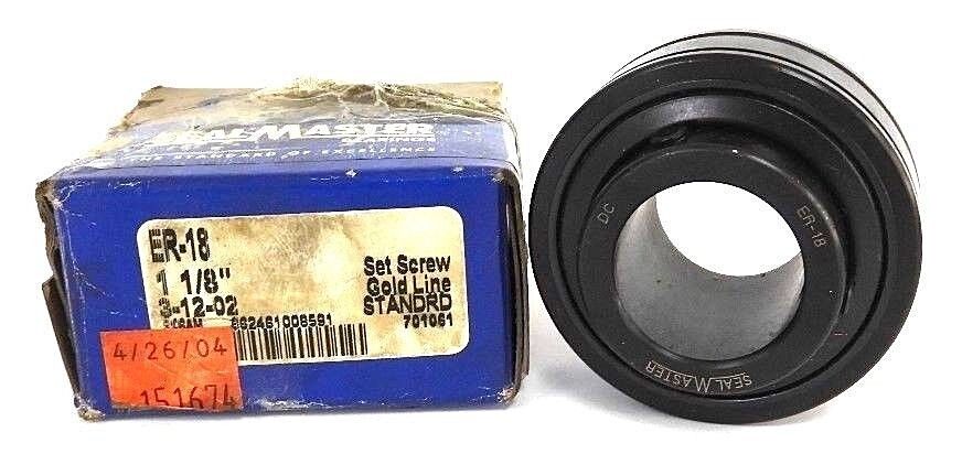 NIB EMERSON SEAL MASTER ER-18 BALL BEARING 1-1/8IN BORE 62MM OD 1-1/2IN WIDTH