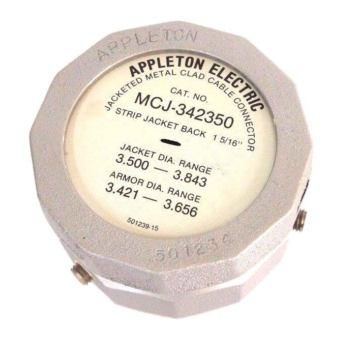 NIB APPLETON MCJ-342350 ALUMINUM SET SCREW CABLE CONNECTOR 3-1/2", MCJ342350