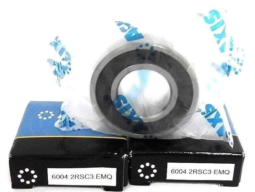 LOT OF 2 NEW AXIS 6004-2RSC3-EMQ BALL BEARING DEEP GROOVE 20MM BORE