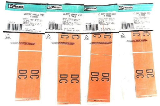 LOT OF 4 NEW PANDUIT PCV-DCB VOLTAGE MARKER CARD DC 4/CARD 5/PACK