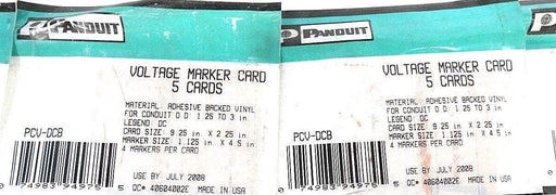 LOT OF 4 NEW PANDUIT PCV-DCB VOLTAGE MARKER CARD DC 4/CARD 5/PACK