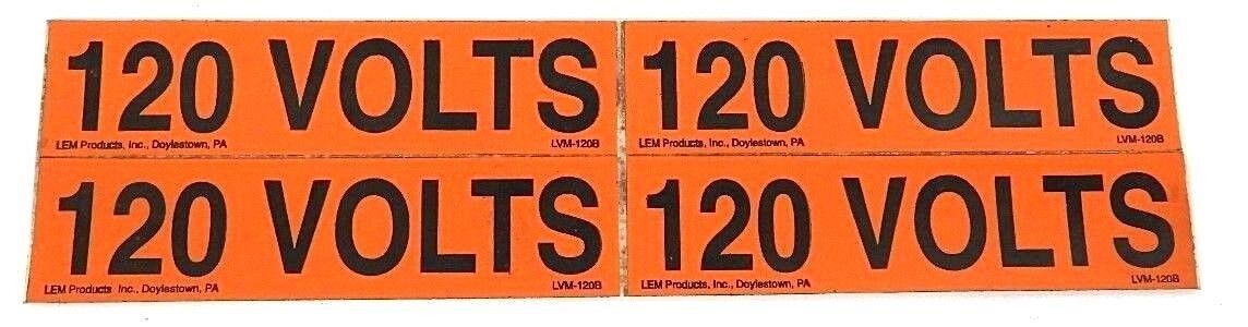BOX OF 64 NEW LEM PRODUCTS LVM-120B CONDUIT MARKER LEGEND 120V 4-1/2INCH