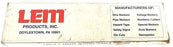 BOX OF 64 NEW LEM PRODUCTS LVM-120B CONDUIT MARKER LEGEND 120V 4-1/2INCH