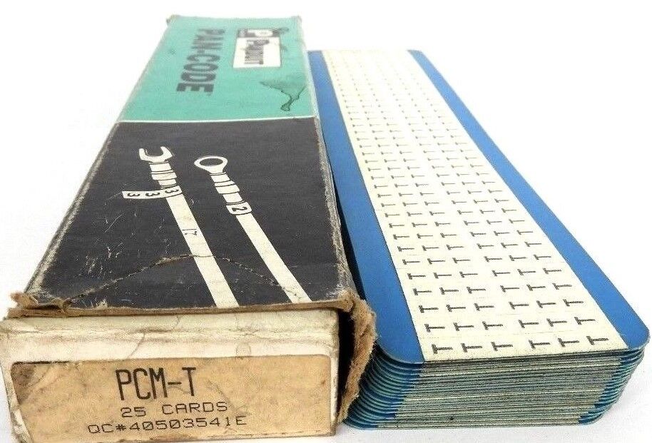 BOX OF 21 NEW PANDUIT PCM-T PRE-PRINTED WM CARD VINYL CLOTH