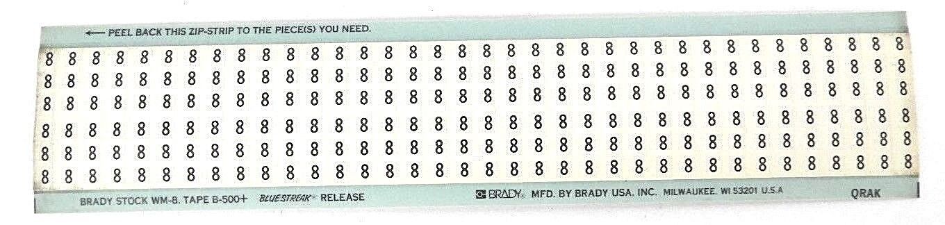BOX OF 14 NEW BRADY WM-8 WIRE MARKER CARD WM8 NUMBER 8