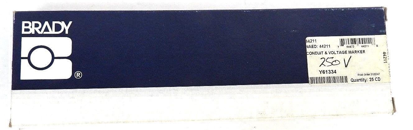 BOX OF 21 NEW BRADY 44211 CONDUIT & VOLTAGE MARKER 250 VOLTS