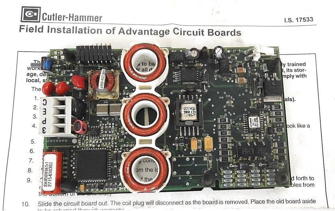 NEW CUTLER HAMMER WCBS4EF MODEL E REPLACEMENT PC BOARD SIZE 4 W200 60HZ STARTER