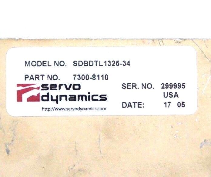 SERVO DYNAMICS SDBDTL1325-34 PART NO. 7300-8110