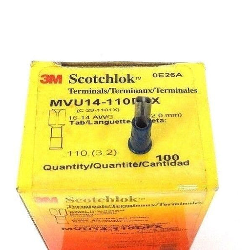 LOT OF 200 3M SCOTCHLOK MVU14-110DFX TERMINALS MVU14110DFX, 16-14 AWG
