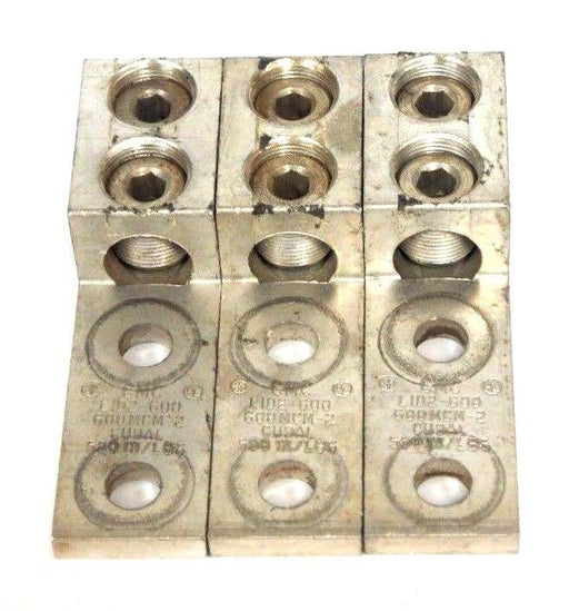 LOT OF 3 CMC CLEVELAND MOTION CONTROL LID2-600 LUGS 600MCM-6, CU9AL, 550 IN/LBS