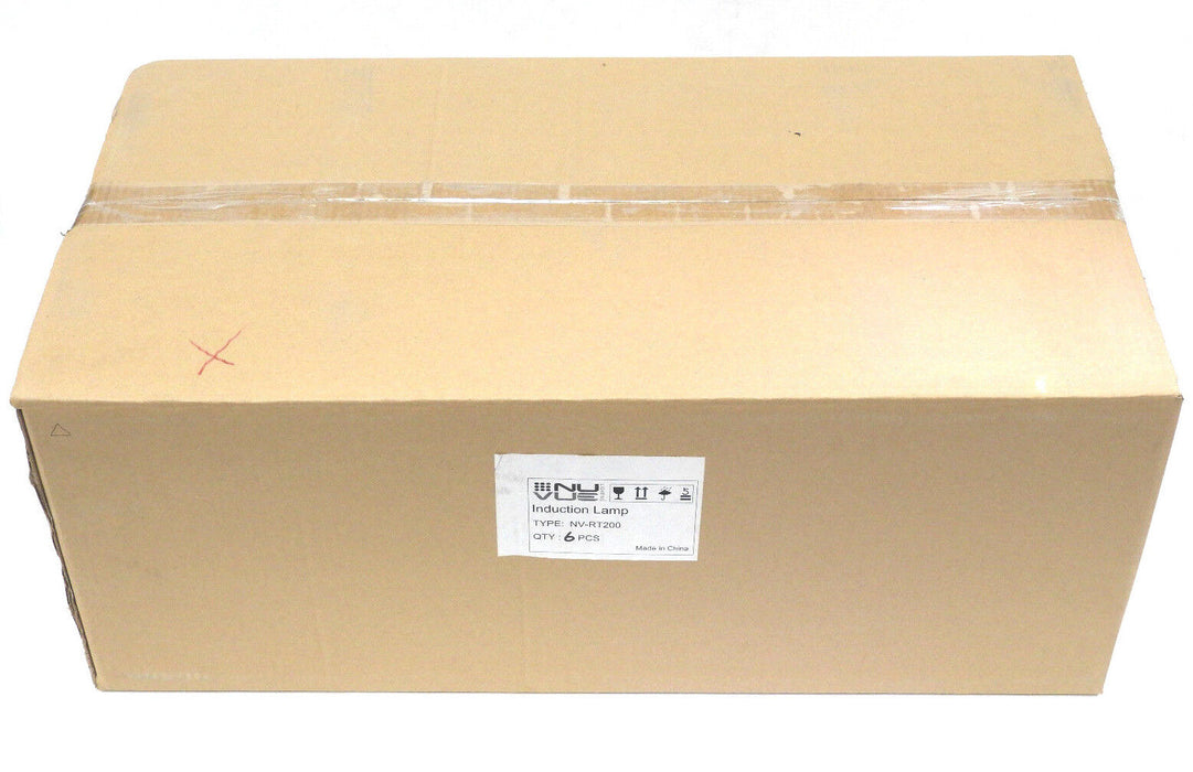 BOX OF 6 NEW NU VUE NV-RT200 ROUND TUBULAR INDUCTION LAMPS 200W, 16000-170000L