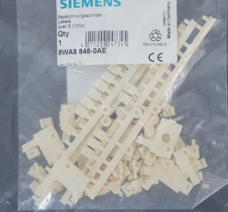 LOT OF 3 NEW SIEMENS 8WA8-848-0AE LABEL MARKER NUMBER 5 TOTAL 300