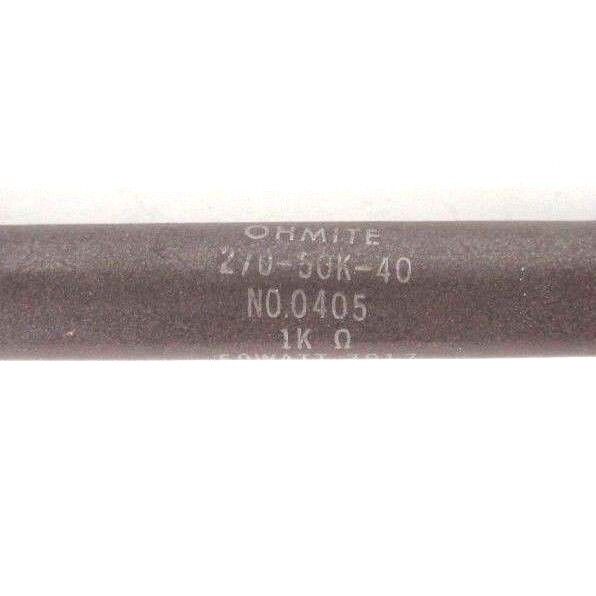 LOT OF 10 NEW OHMITE 270-50K-40 RESISTORS 1K OHMS, 50 WATT, 7917, NO. 0405