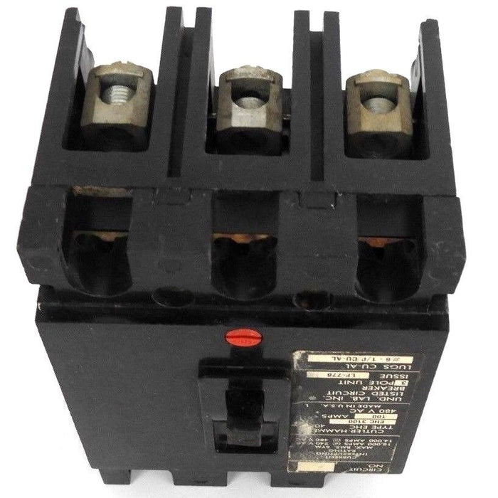 CUTLER HAMMER EHC3100 CIRCUIT BREAKER TYPE EHC, 100AMPS, 480V, 3P, LF-778