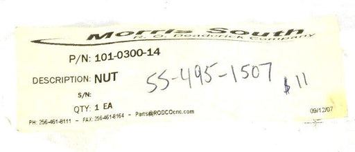 LOT OF 6 NEW MORRIS 101-0300-14 NUTS 101030014