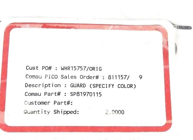 LOT OF 2 NEW COMAU SP81970115 GUARDS