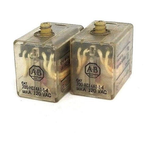 LOT OF 2 ALLEN BRADLEY 700-HC14A1-1-4 RELAYS SER. A, 120VAC