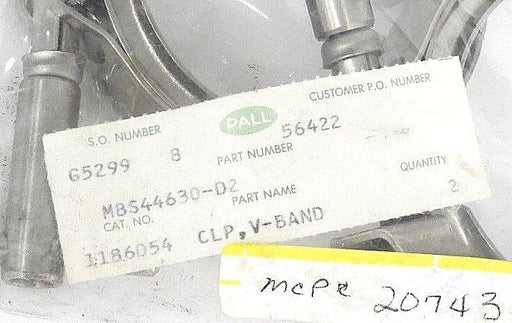 2 NEW PALL MBS44630-D2 V-BAND COUPLING CLAMPS MBS44630D2