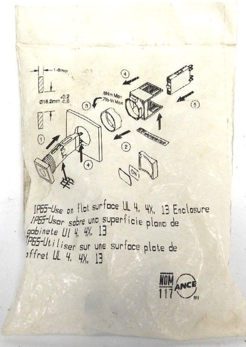NEW TELEMECANIQUE ZB6-AW1 16MM ILLUM. PUSHBUTTON ZB6AW1