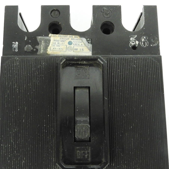ITE SIEMENS ET-1571 CIRCUIT BREAKER ISSUE: BL-27, 15 AMP, 3 POLE, 240VAC