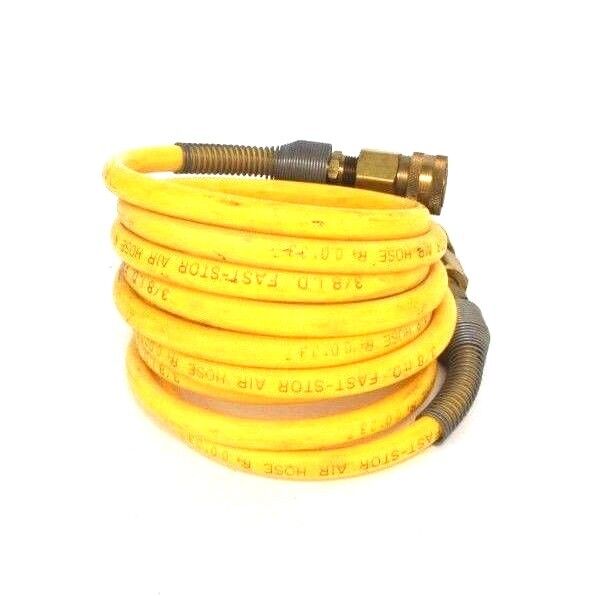 NEW FAST-STOR 3/8" ID AIR HOSE 001037 W/ QUICK CONNECT FITTINGS